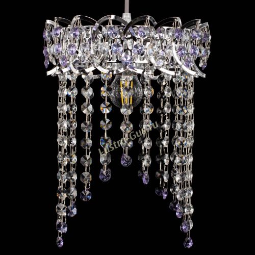 Барная люстра Астра №1 оптикон Фиолетовая в Самаре Гусь Хрустальный