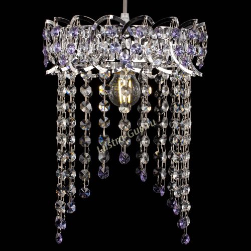 Барная люстра Астра №1 оптикон Фиолетовая в Самаре Гусь Хрустальный