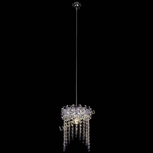 Барная люстра Астра №1 оптикон Фиолетовая в Самаре Гусь Хрустальный