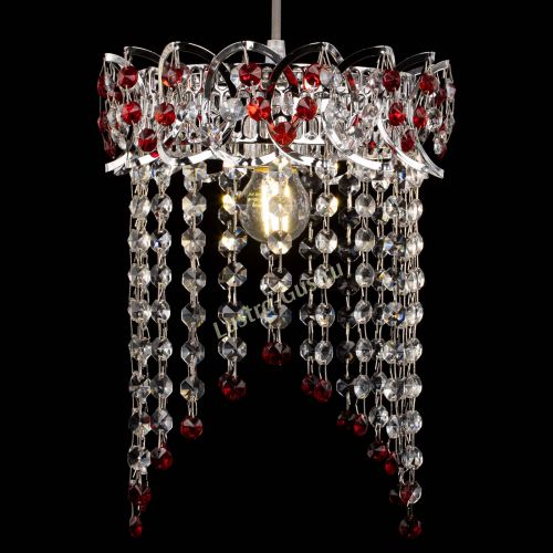 Барная люстра Астра №1 оптикон Красная в Самаре Гусь Хрустальный