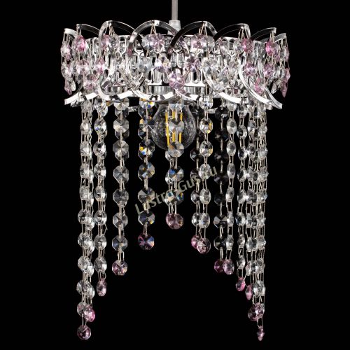 Барная люстра Астра №1 оптикон Розовая в Самаре Гусь Хрустальный