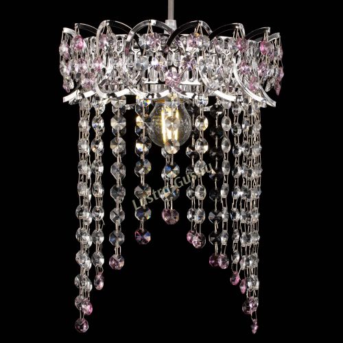 Барная люстра Астра №1 оптикон Розовая в Самаре Гусь Хрустальный