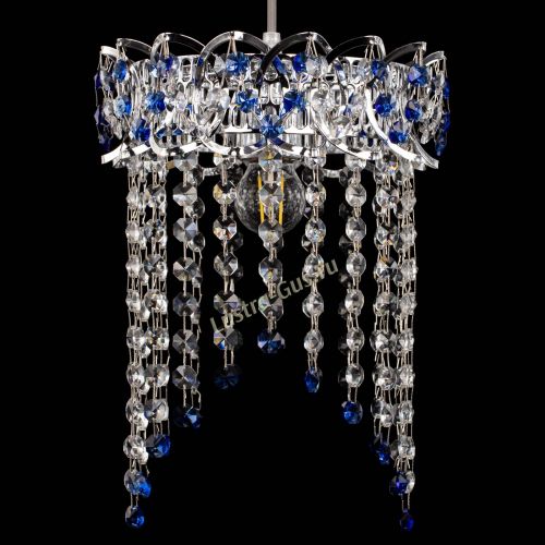 Барная люстра Астра №1 оптикон Синяя в Самаре Гусь Хрустальный