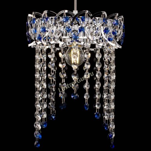 Барная люстра Астра №1 оптикон Синяя в Самаре Гусь Хрустальный