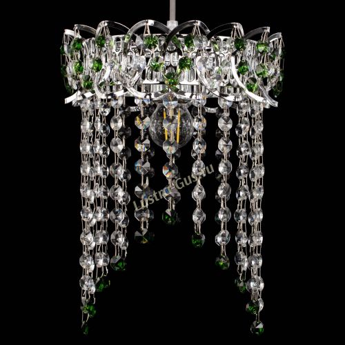 Барная люстра Астра №1 оптикон Зеленая в Самаре Гусь Хрустальный