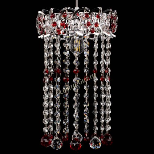 Барная люстра Астра №1 шар 30 длинная Красная в Самаре Гусь Хрустальный