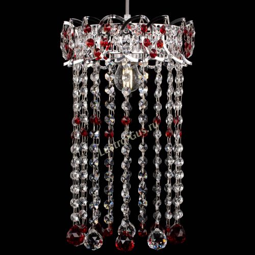 Барная люстра Астра №1 шар 30 длинная Красная в Самаре Гусь Хрустальный