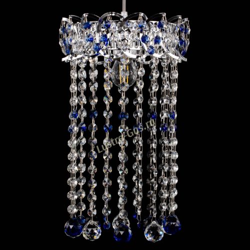 Барная люстра Астра №1 шар 30 длинная Синяя в Самаре Гусь Хрустальный