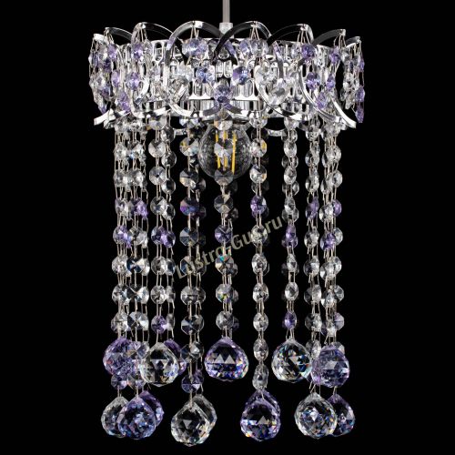 Барная люстра Астра №1 шар 30 фиолетовая в Самаре Гусь Хрустальный