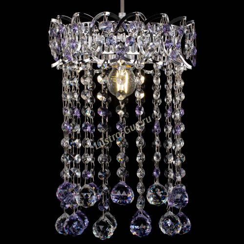 Барная люстра Астра №1 шар 30 фиолетовая в Самаре Гусь Хрустальный