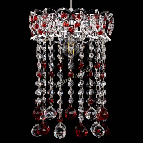 Барная люстра Астра №1 шар 30 красная в Самаре Гусь Хрустальный