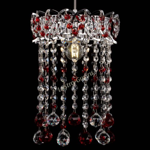 Барная люстра Астра №1 шар 30 красная в Самаре Гусь Хрустальный