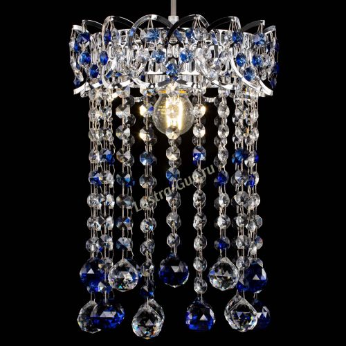 Барная люстра Астра №1 шар 30 синяя в Самаре Гусь Хрустальный