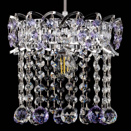 Барная люстра Астра №1 шар фиолетовая в Самаре Гусь Хрустальный