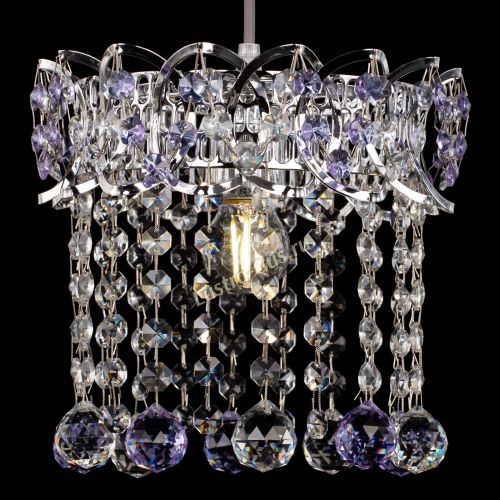 Барная люстра Астра №1 шар фиолетовая в Самаре Гусь Хрустальный