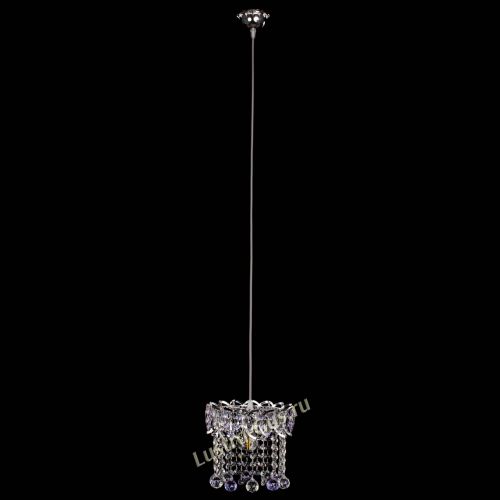 Барная люстра Астра №1 шар фиолетовая в Самаре Гусь Хрустальный