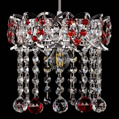 Барная люстра Астра №1 шар красная в Самаре Гусь Хрустальный