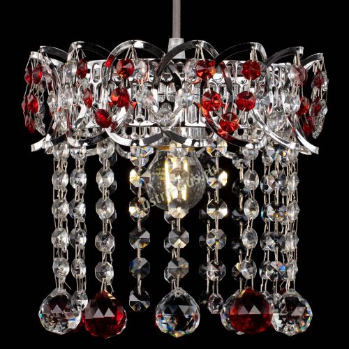 Барная люстра Астра №1 шар красная в Самаре Гусь Хрустальный