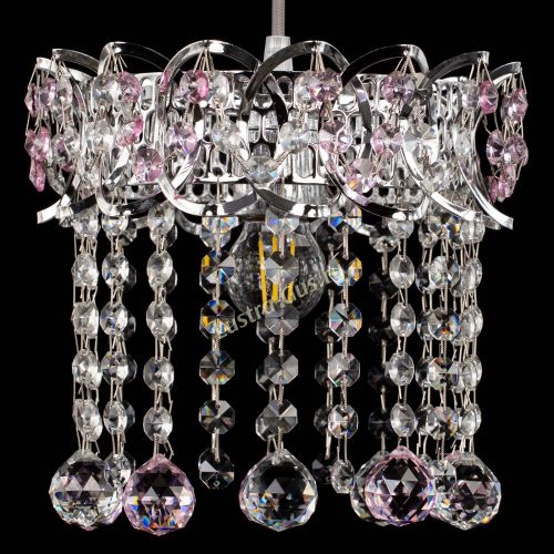 Барная люстра Астра №1 шар розовый в Самаре Гусь Хрустальный