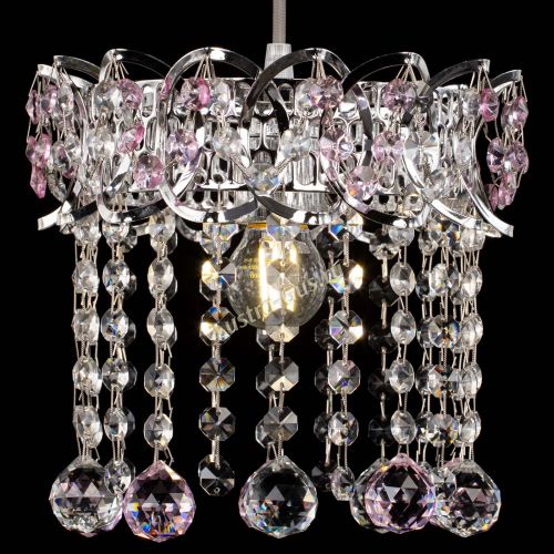 Барная люстра Астра №1 шар розовый в Самаре Гусь Хрустальный