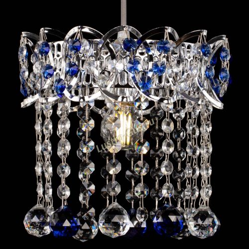 Барная люстра Астра №1 шар синяя в Самаре Гусь Хрустальный