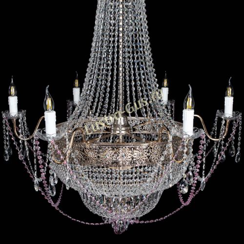 Люстра Елизавета Восток розовая в Самаре Гусь Хрустальный