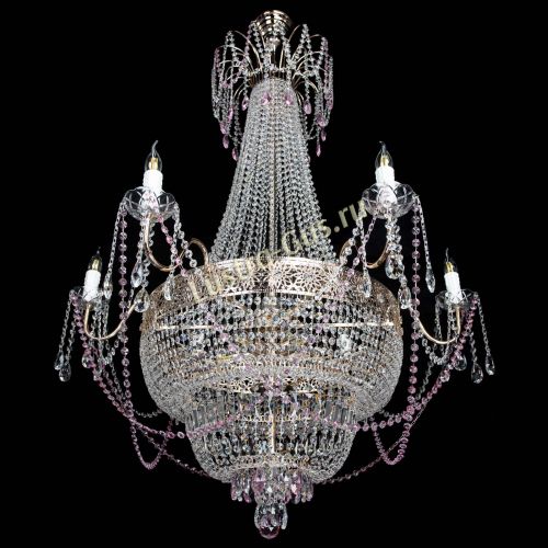 Люстра Елизавета Восток розовая в Самаре Гусь Хрустальный