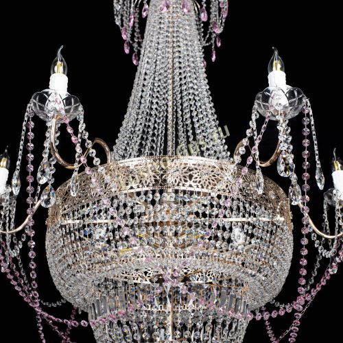 Люстра Елизавета Восток розовая в Самаре Гусь Хрустальный