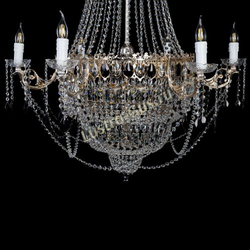 Люстра Елизавета черная, диаметр - 1000 мм, высота - 1500 мм Гусь Хрустальный