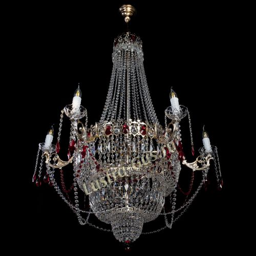 Люстра Елизавета красная в Самаре Гусь Хрустальный