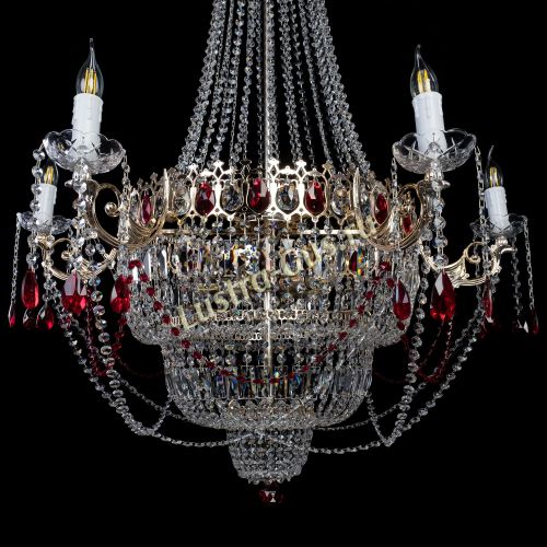 Люстра Елизавета красная в Самаре Гусь Хрустальный