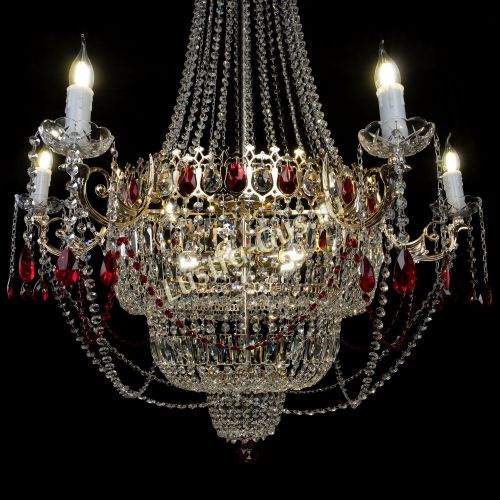 Люстра Елизавета красная в Самаре Гусь Хрустальный