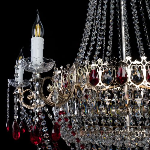 Люстра Елизавета красная в Самаре Гусь Хрустальный