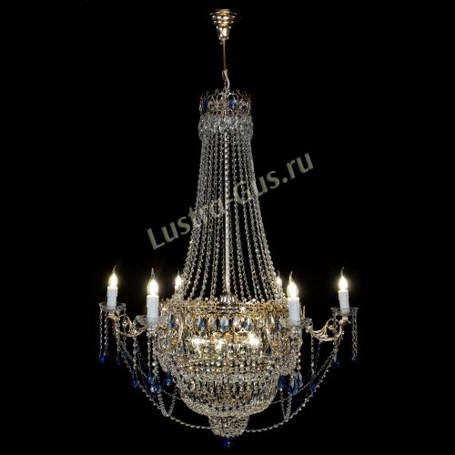 Люстра Елизавета синяя в Самаре Гусь Хрустальный