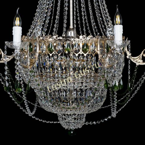 Люстра Елизавета зеленая в Самаре Гусь Хрустальный