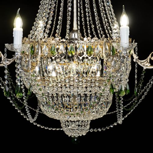 Люстра Елизавета зеленая в Самаре Гусь Хрустальный