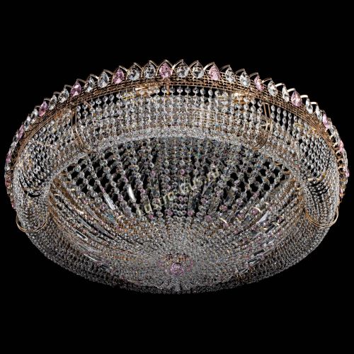 Люстра Кольцо Классика №12 розовая в Самаре Гусь Хрустальный