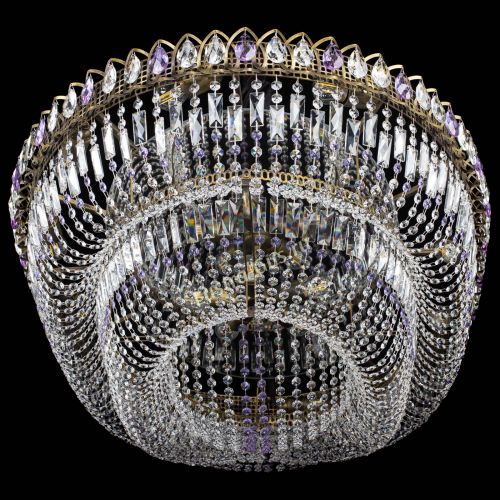 Люстра Кольцо Овал №17 под бронзу фиолетовая в Самаре Гусь Хрустальный