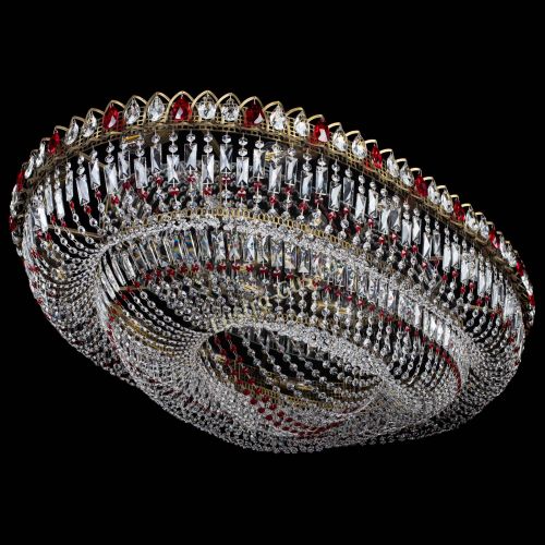 Люстра Кольцо Овал №17 под бронзу красная в Самаре Гусь Хрустальный