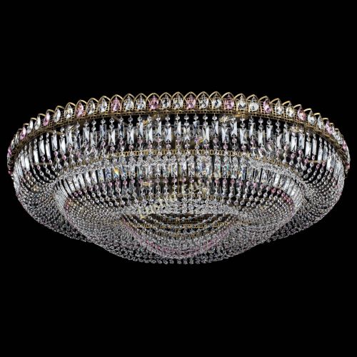 Люстра Кольцо Овал №17 под бронзу розовая в Самаре Гусь Хрустальный