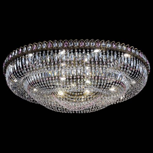 Люстра Кольцо Овал №17 под бронзу розовая в Самаре Гусь Хрустальный