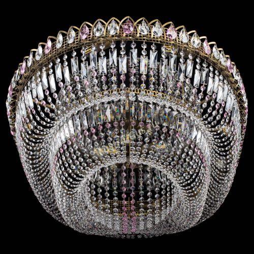 Люстра Кольцо Овал №17 под бронзу розовая в Самаре Гусь Хрустальный