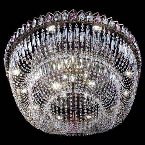 Люстра Кольцо Овал №17 под бронзу розовая в Самаре Гусь Хрустальный