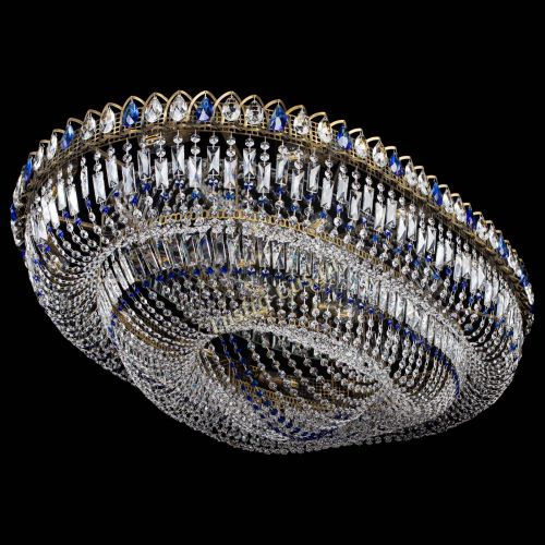 Люстра Кольцо Овал №17 под бронзу синяя в Самаре Гусь Хрустальный