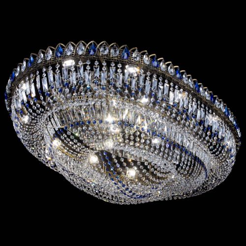 Люстра Кольцо Овал №17 под бронзу синяя в Самаре Гусь Хрустальный