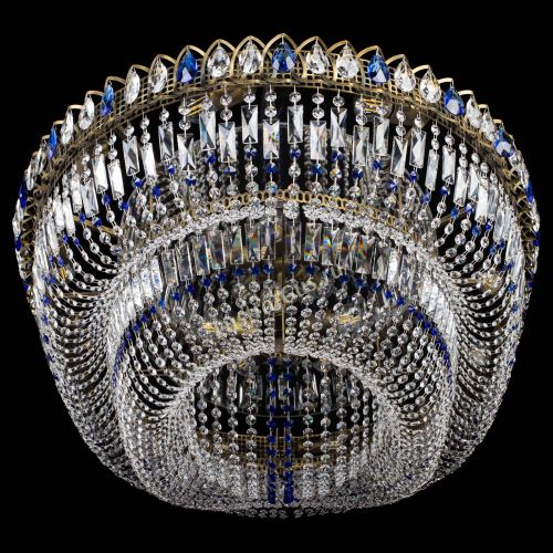 Люстра Кольцо Овал №17 под бронзу синяя в Самаре Гусь Хрустальный