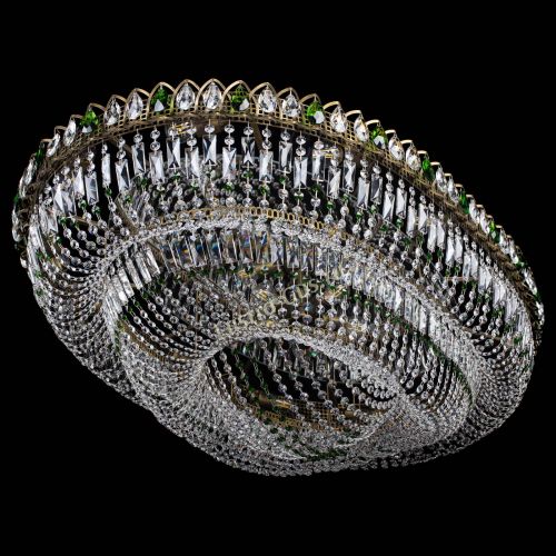 Люстра Кольцо Овал №17 под бронзу зеленая в Самаре Гусь Хрустальный