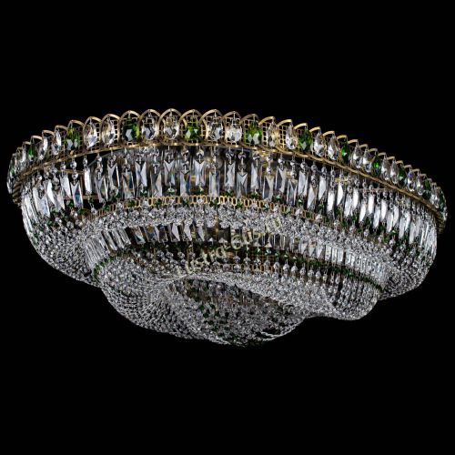 Люстра Кольцо Овал №17 под бронзу зеленая в Самаре Гусь Хрустальный