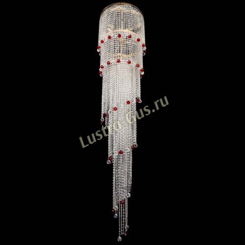 Люстра Милан каскад шар красный в Самаре Гусь Хрустальный