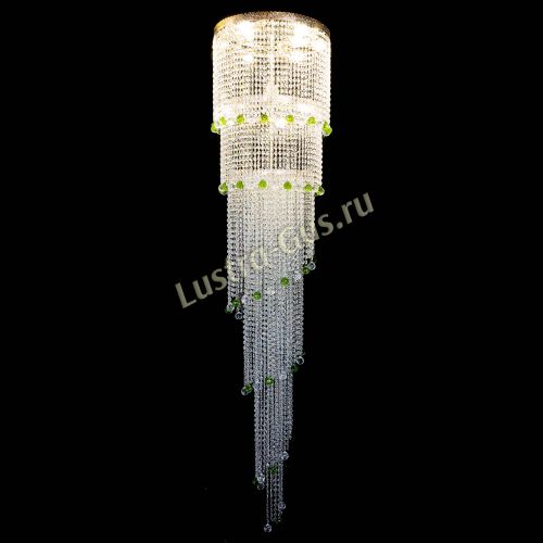 Люстра Милан каскад шар зеленый в Самаре Гусь Хрустальный